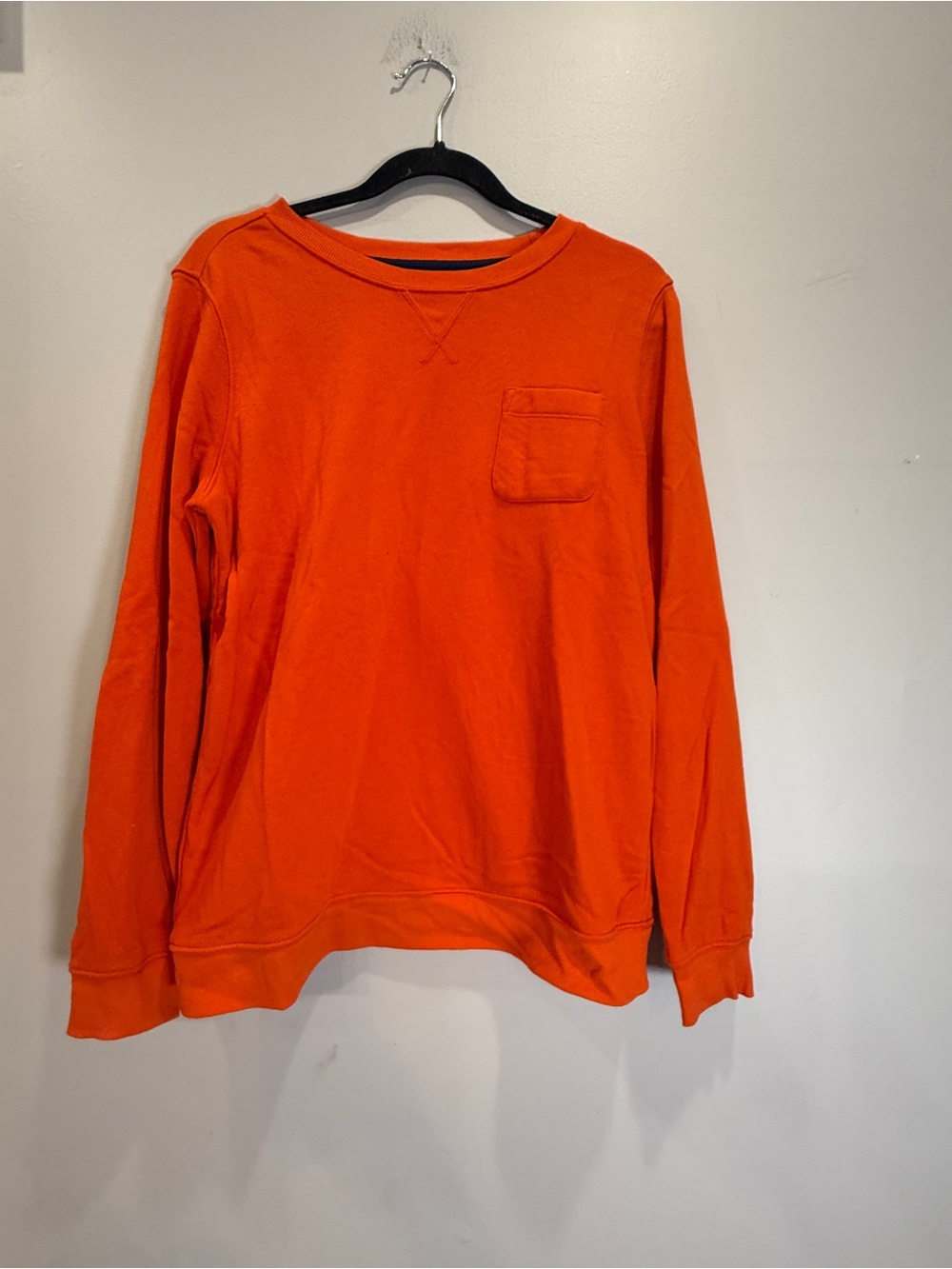 St. John's Bay Bright Orange Crewneck Sweatshirt with Chest Pocket